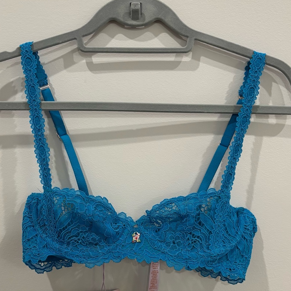 Savage X Fenty Bright Teal Lace Underwire Bra
